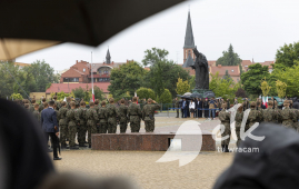 Ełk - przysięga żołnierzy WOT z 4. Warmińsko-Mazurskiej Brygady Obrony Terytorialnej
